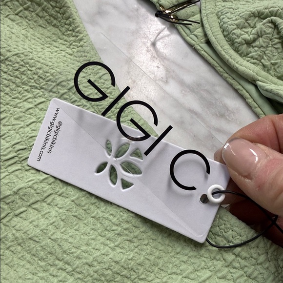 GIGI C NWT Bikini Set in Textured Mint Green Size XS - Picture 4 of 9